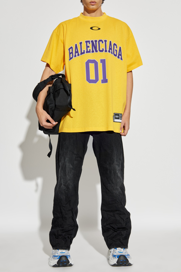 Yellow T-shirt with logo Balenciaga - Vitkac AS
